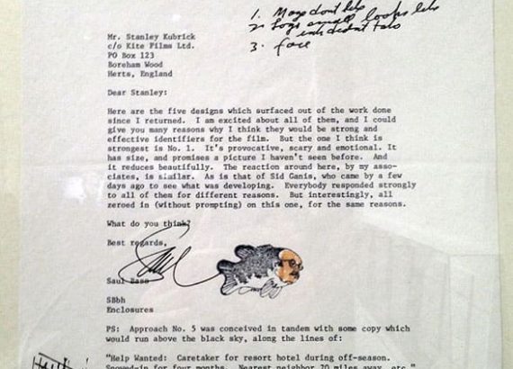 Carta de Saul Bass a Stanley Kubick
