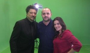 Luis Endera junto a Carlos Bardem y Lorena Franco