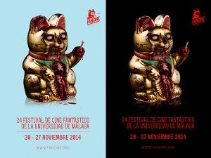 Cartel de Fancine 2014 con el gato zombie Bad Luck
