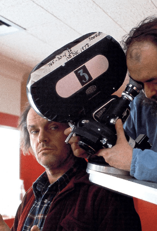 Jack Nicholson y Stanley Kubrick en el set de El Resplandor